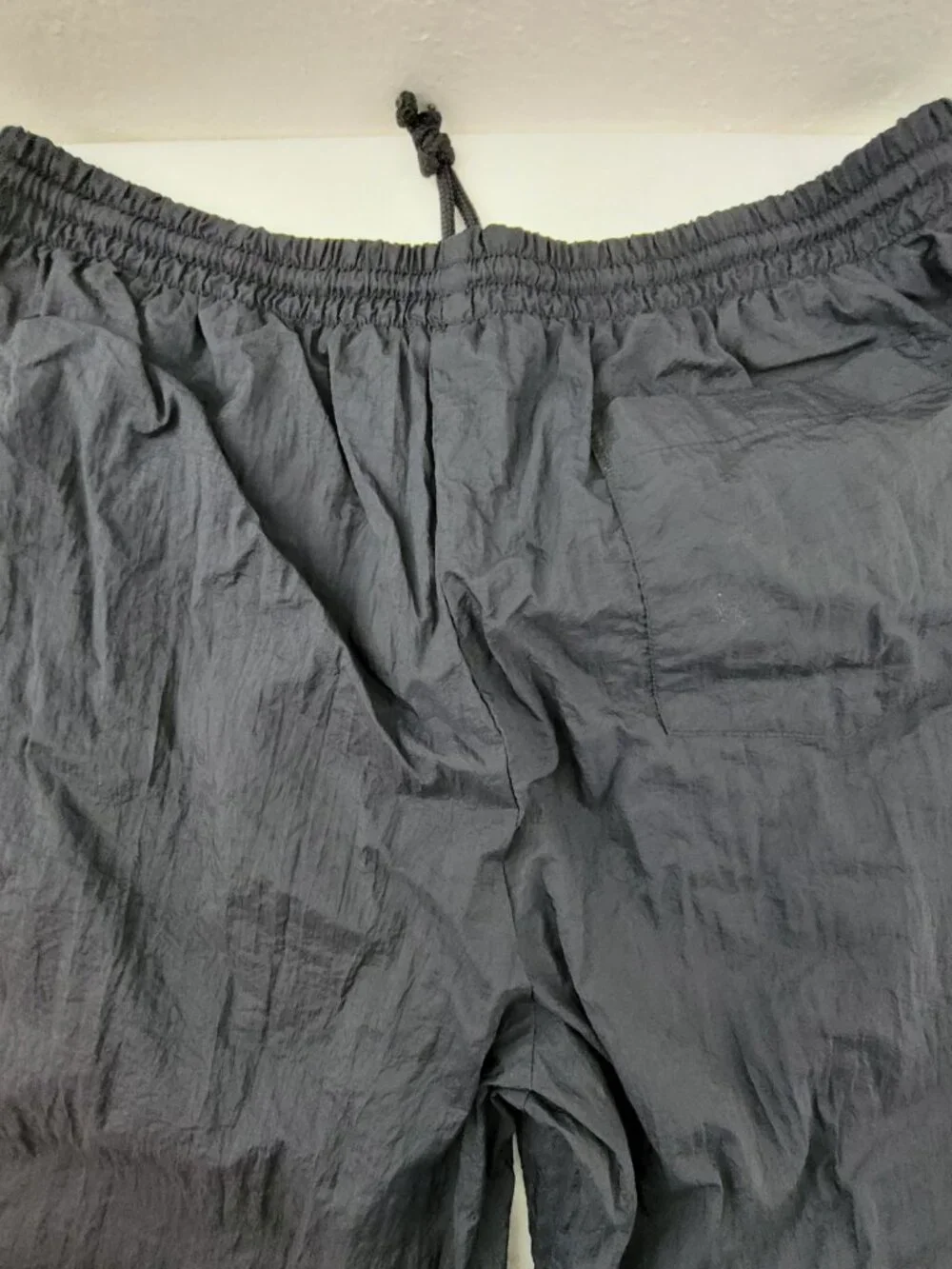 Vintage 90s swishy Track Pants Men's L TALL Black Lined Windbreaker Pro Spirit